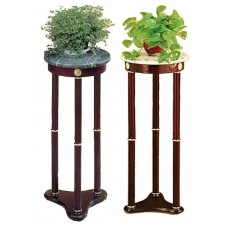 Green or White Marble Round Plant / Telephone / Vase Stand with Cherry Wood   272286701330